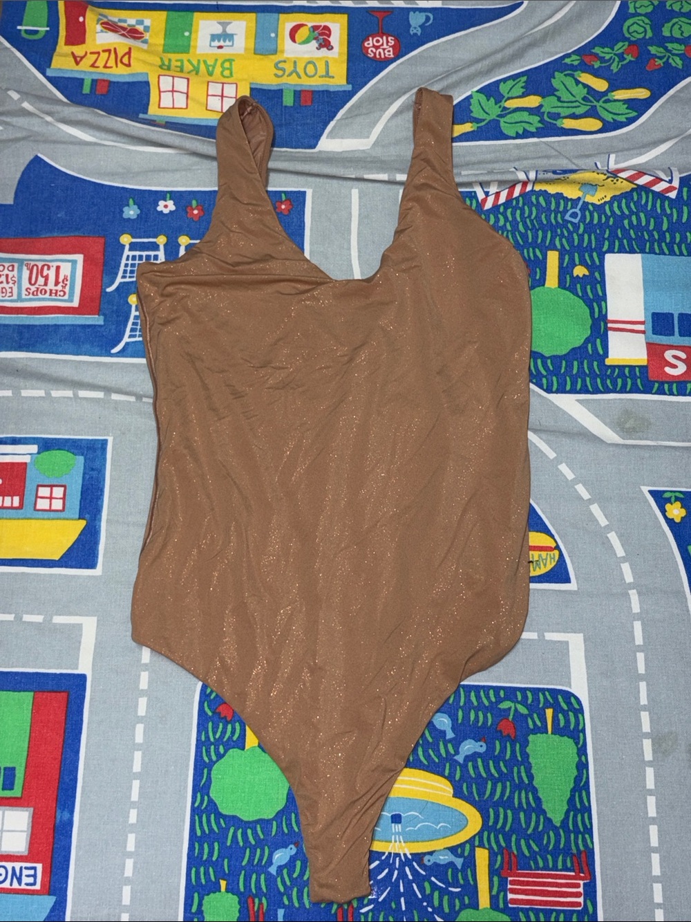 Aerie Smoothez nude sparkly bodysuit
